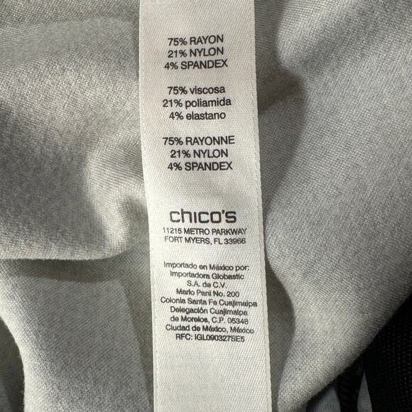 Chico’s SZ 1 (8/Medium) Ankle Pants Geometric Stretch Elastic Waist Mid-Rise - Picture 5 of 6